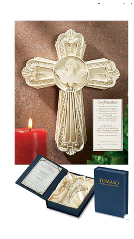 Confirmation gift cross with Holy Spirit 
