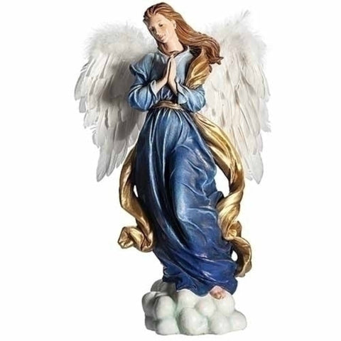 Praying Angel With Feathers Statue
