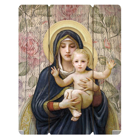 Madonna and Child Wooden Wall plaque