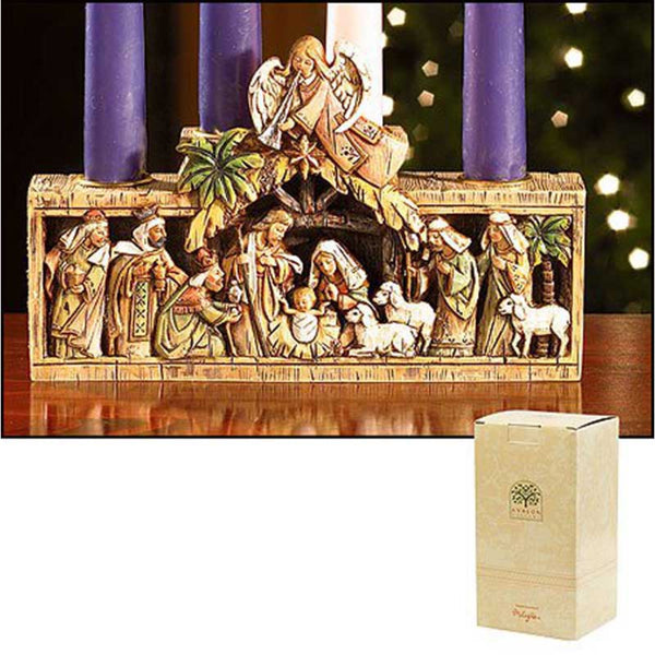 Nativity Holy Family Advent Candle holder – Beattitudes Religious Gifts