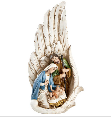 Holy Family In Angel Wings Statue