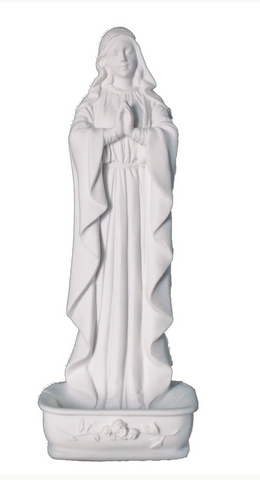SALE Praying Madonna Our Lady of Grace Rosary Holder or Water Font With Roses