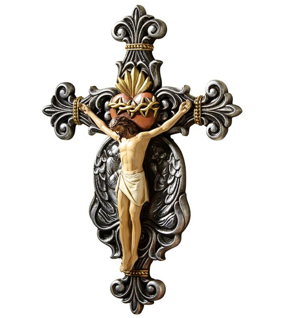 Sacred Heart Of Jesus Ornate Wall Cross