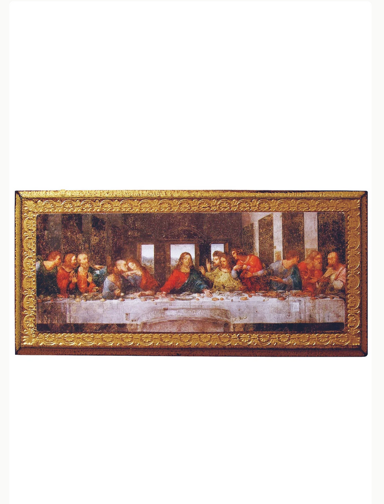 Last Supper Of Jesus Florentine Icon Wood Plaque Italy