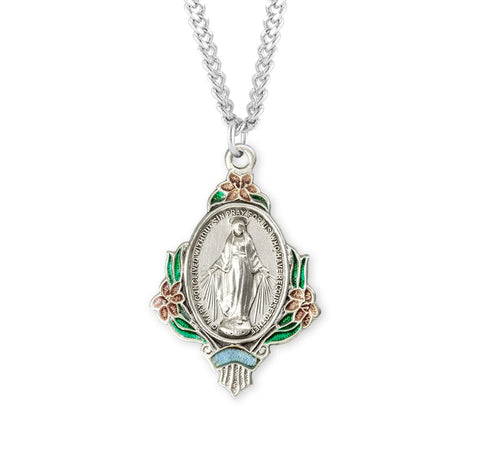 Miraculous Medal Sterling Silver Pendant