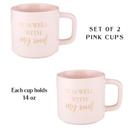 IT IS WELL WITH MY SOULD PINK MUGS SET OF 2