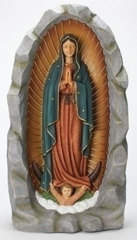 Our Lady Of Guadalupe Grotto Statue Extra Large 36 Inch Tall