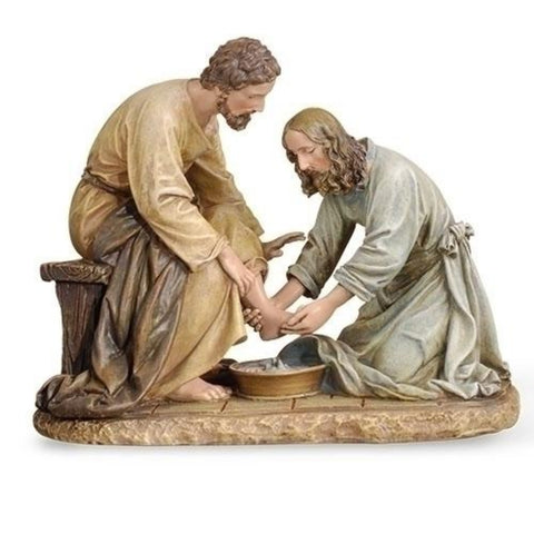 Jesus Washing Feet Of Disciple Figure Renaissance Collection