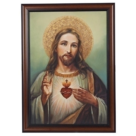 Sacred Heart Of Jesus Large Framed Art 27 Inch