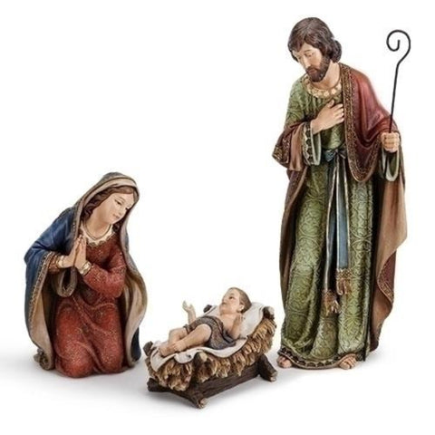 Adorned Holy Family Nativity Set 3 Piece Set  Large Size 22 Inch
