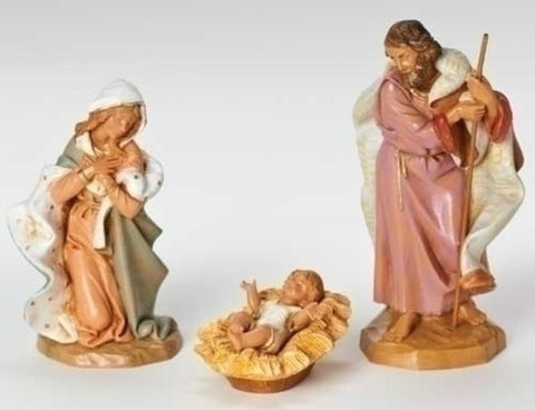3 Piece Nativity Figures Mary Joseph And Baby Jesus 7.5 Inch Fontanini Superior Quality