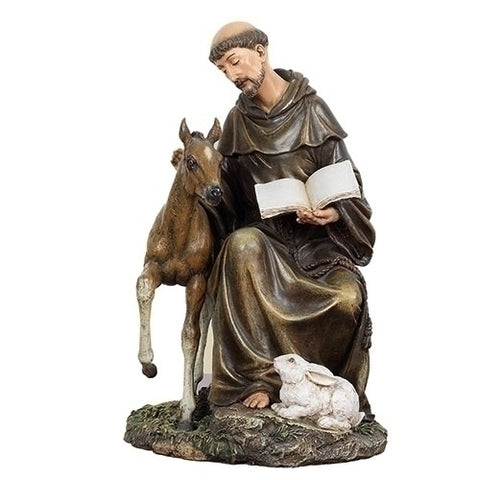 Saint Francis With Horse And Rabbit Statue