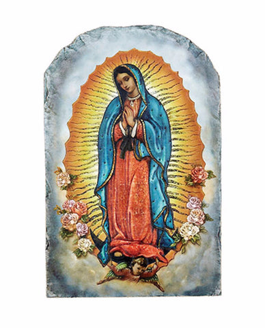 Our Lady Of Guadalupe Madonna Arched Tile With Stand By Marco Sevelli
