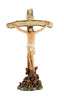 Jesus Crucifix With Roses Standing Cross