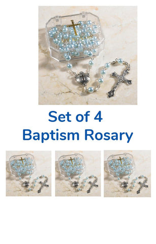 Blue Baptism Rosary - Set of 4 Baptism Favors