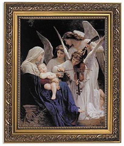 Song Of The Angels Framed Print By Artist Bouguereau In Ornate Gold Frame