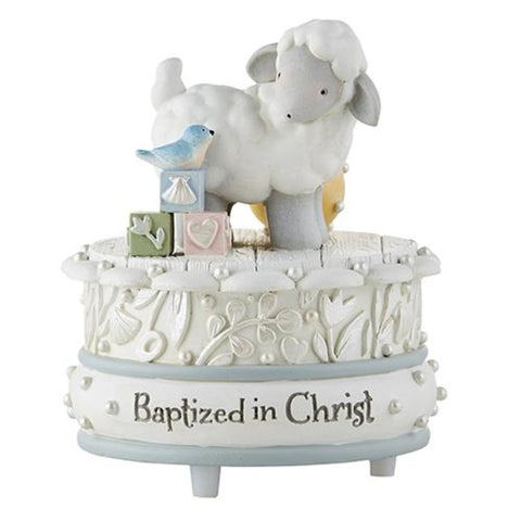 Sweet Lamb Baptized in Christ Musical Figurine