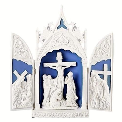 Crucifixion of Jesus Triptych Scene With Opening Doors Easter Gift