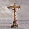 Jesus Crucifix With Roses Standing Cross