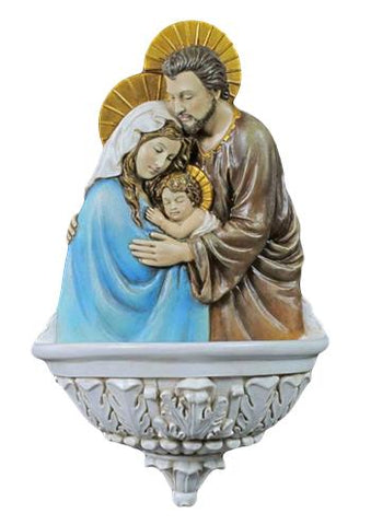 Holy Family Water Font In Full Hand Painted Color Church Chapel Or Home Prayers