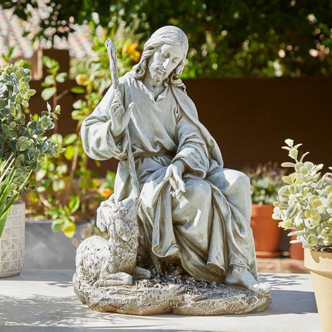 Jesus The Good Shepherd Garden Statue