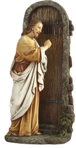 Jesus Knocking On Door Statue