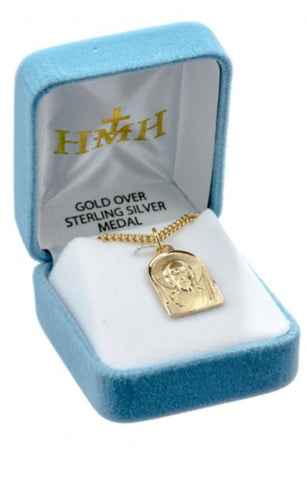 Gold Over Sterling Silver Medal of Christ