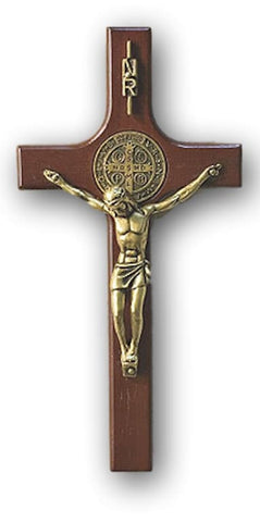 Saint Benedict Wooden Double Sided Medal Wall Cross