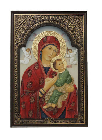 Our Lady of Perpetual Help Icon Plaque Wall or Desk