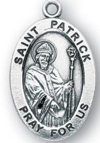 Sterling Siver  Saint Patrick Medal On Chain