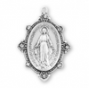 Sterling Silver Swarovski Crystal Edged Madonna Miraculous Medal