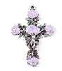 Madonna Roses & Lilac Murano Rosary By Ghirelli