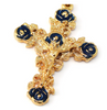 Lourdes Grotto Cloisonne Floral & Gold Rosary By Ghirelli