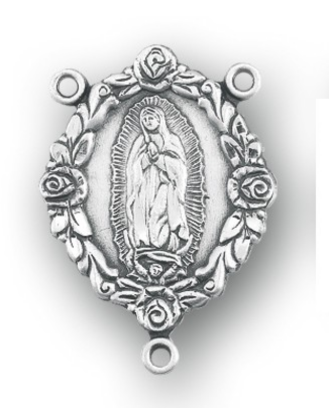 Our Lady of Guadalupe Sterling Silver Rosary Centerpiece