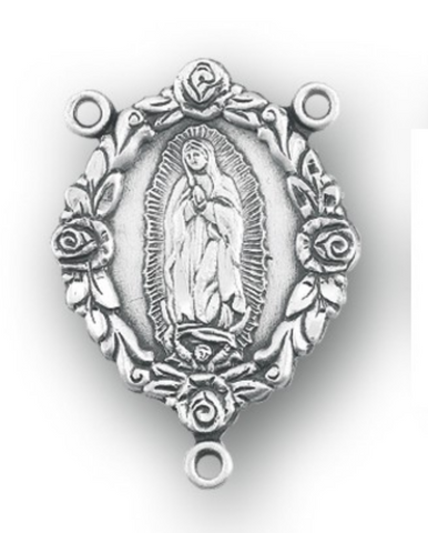 Our Lady of Guadalupe Sterling Silver Rosary Centerpiece