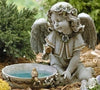 Sweet Angel Solar Bird Bath Garden Statue