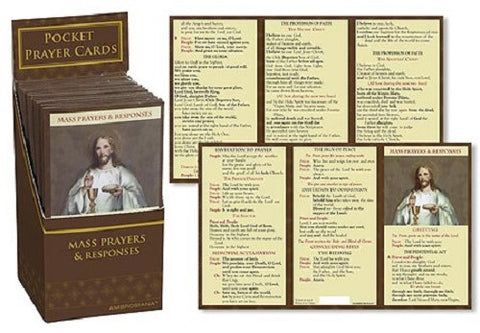 Catholic Mass Mass Prayer and Responses Pocket Card Display Qty. 48