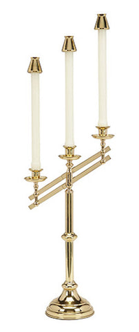 Brass Three Light Candelabra For Altar Or Prayer Room
