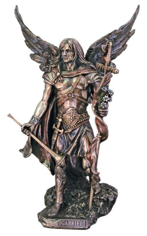 Archangel Gabriel Statue Bronze Style Veronese Collection Large 14" Tall