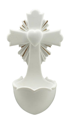 Crucifixion Holy Water Font With Heart