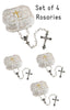 Set of 4 White First Communion Rosaries 