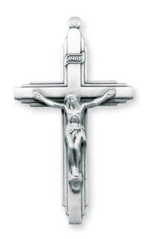 Sterling Silver Triple Level Crucifix On Chain