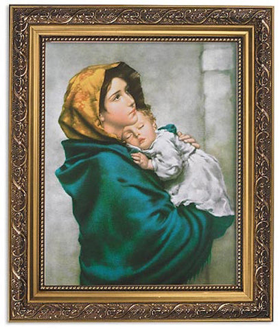 Madonna Of The Streets  Print in Ornate Gold Frame By Artist Ferruzzi