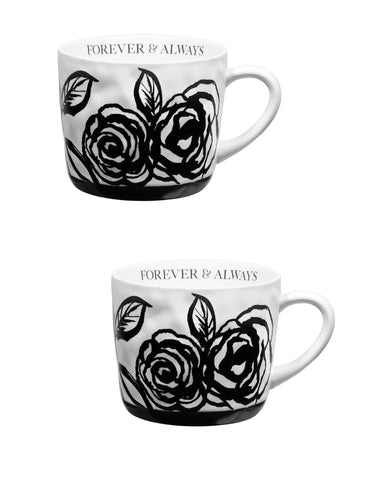 Forever And Always Mugs Set of 2 Stoneware Cups