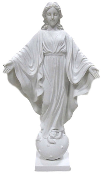 Madonna Our Lady of Smiles religious Statue in White - Veronese