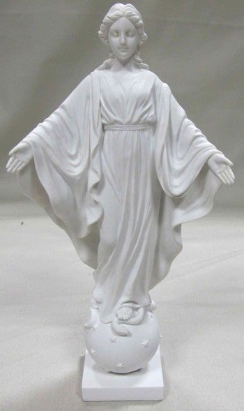 Madonna Our Lady of Smiles religious Statue in White