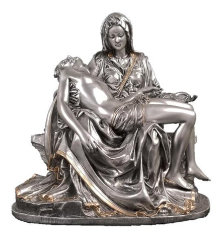 Madonna With Jesus Pieta Statue  Pewter Style Finish Veronese Collection