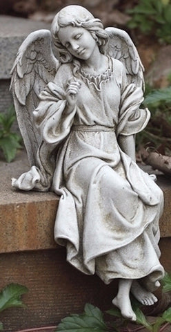 Seated Garden Memorial  Angel Facing Left