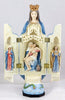A Veronese Our Lady of Sorrows Triptych in fully hand-painted color, 11inches.