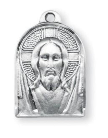 Sterling Silver Jesus Christ Medal On Chain